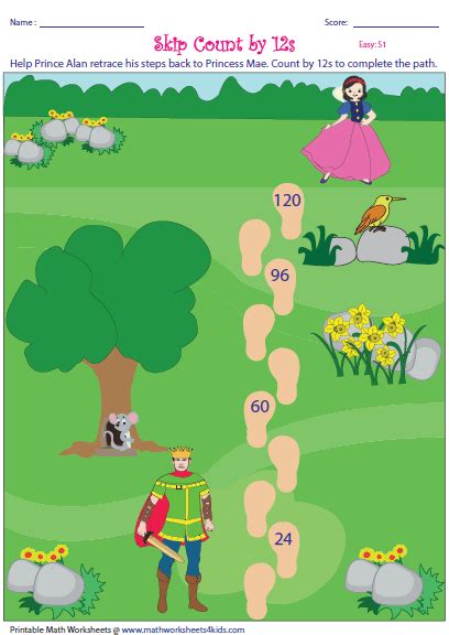 Skip Counting by 12s Worksheets
