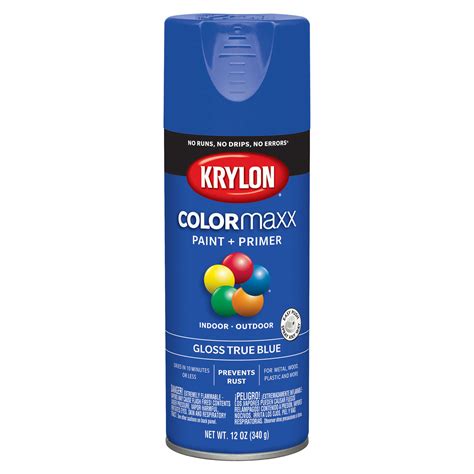 Krylon Colormaxx Gloss True Blue Paintprimer Spray Paint 12 Oz Ace