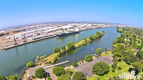 Port of Stockton showing Dad's Point at Louis Park. | Aerial drone