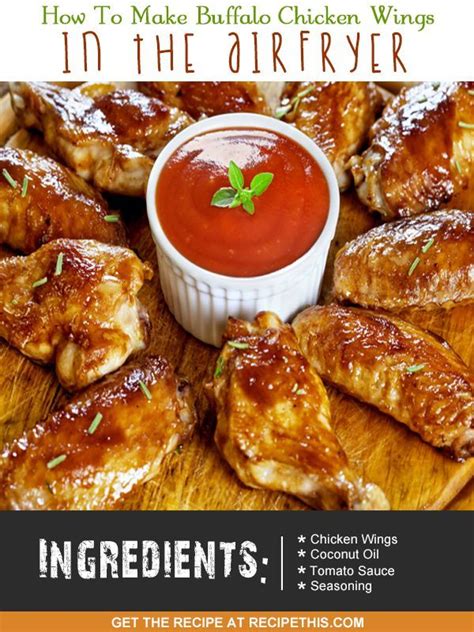 Place the center of the twine directly beneath the tailbone of the chicken with the ends extending to either side. Buffalo Chicken Wings In The Air Fryer | Recipe | Chicken wing recipes, Air fryer recipes, Food ...