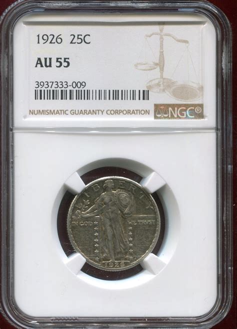 Usa 25 Cents Quarter 1926 Standing Liberty Ngc 3937333 009 Ngc Au 55