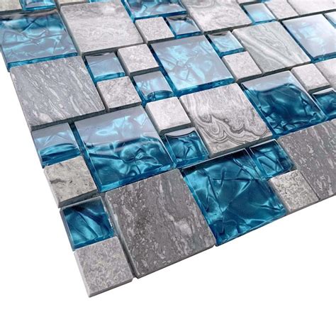 Get the best deals on bathroom border tiles tiles. Marble Mix Glass Linear Mosaic Tile Teal Blue and Gray | Etsy