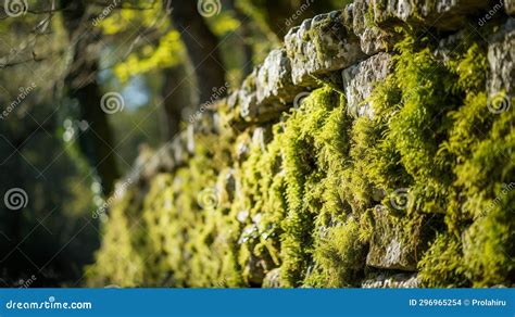 Lichen Covered Ancient Stone Wall Stock Illustration - Illustration of