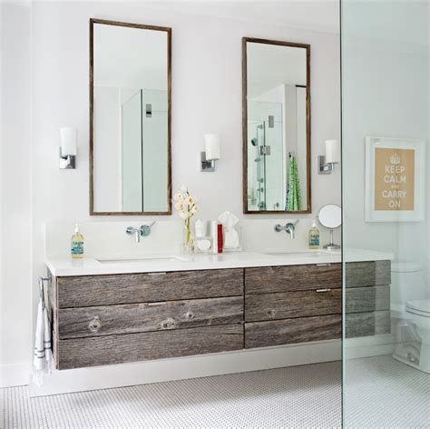 Mirror vanity illustrations & vectors. Reclaimed Wood Floating Vanity - Contemporary - Bathroom ...
