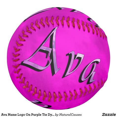 Ava Name Logo On Purple Tie Dye Softball Au Purple Tie