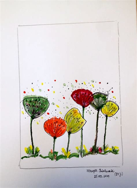 Flowers - Margot Aquarell und Filzstift
