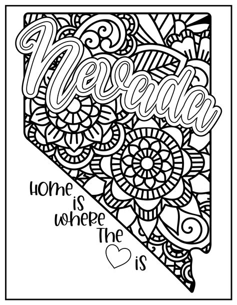 Nevada Coloring Page - Etsy - Coloring Home