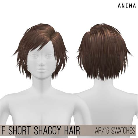 Hairstyles Female Short Shaggy Hair For The Sims 4 By Anima With