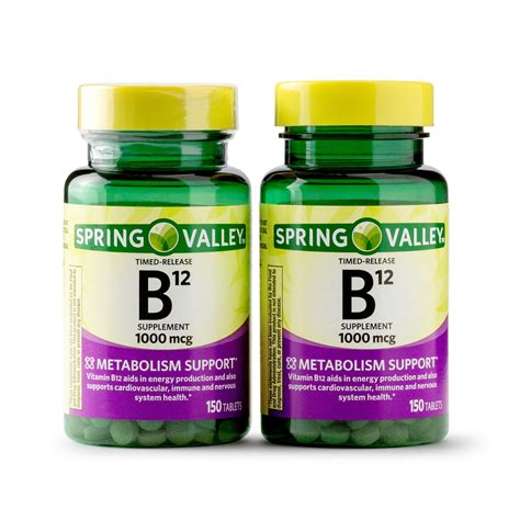 Spring Valley Vitamin B12 Timed Release Tablets 1000 Mcg 150 Ct 2 Pk