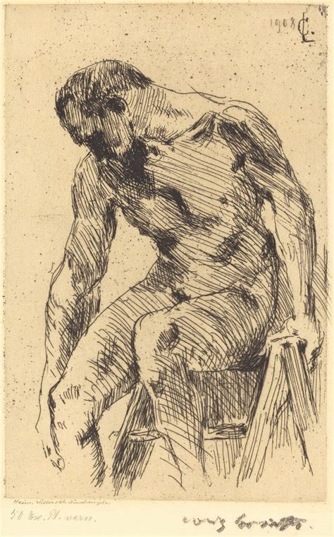 Seated Male Nude Sitzender M Nnlicher Akt By Lovis Corinth Artvee