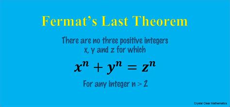 Fermats Last Theorem Crystal Clear Mathematics