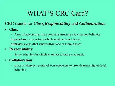Ppt Crc Cards Tutorial Powerpoint Presentation Free Download Id
