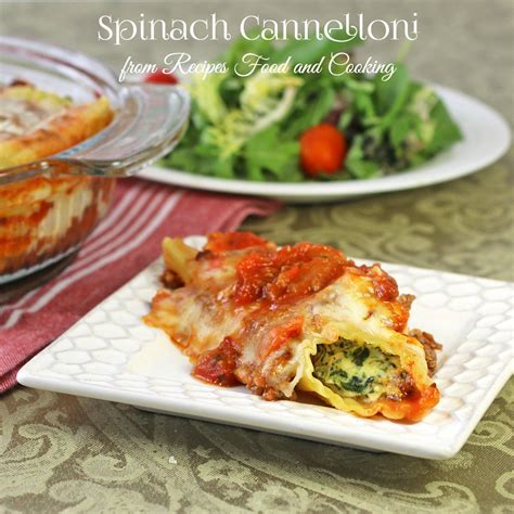 Try this delicious sausage filled baked cannelloni from the kitchen of johnsonville. Spinach Cannelloni - Recipes Food and Cooking
