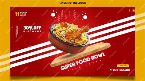Premium Psd Chicken Biryani Food Social Media Post Design Banner