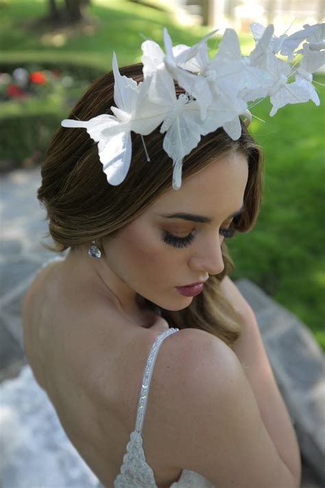 Bridal Headpiece White Butterfly Headpiece White Fascinator Headband