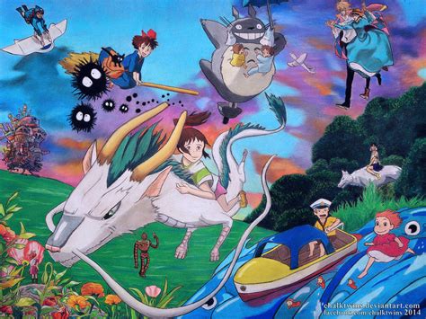Tribute To Studio Ghibli By Chalktwins On Deviantart