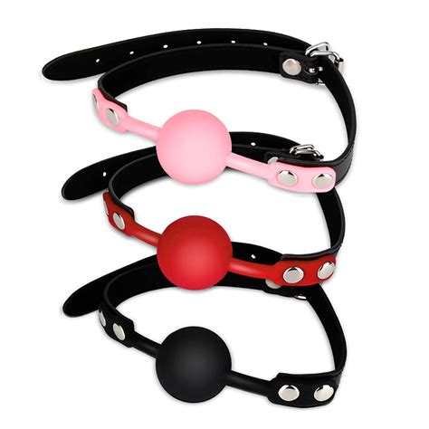Silicone Mouth Gag Ball Leather Bondage Restraint Strap Toy In Party
