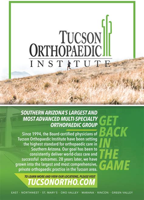 Tuesday May 24 2022 Ad Tucson Orthopaedic Institute Green Valley