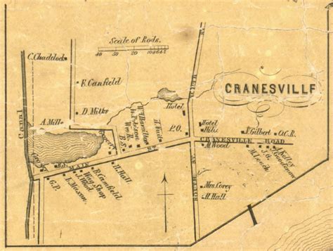 Cranesville Elk Creek Township Pennsylvania 1855 Old Town Map Custom