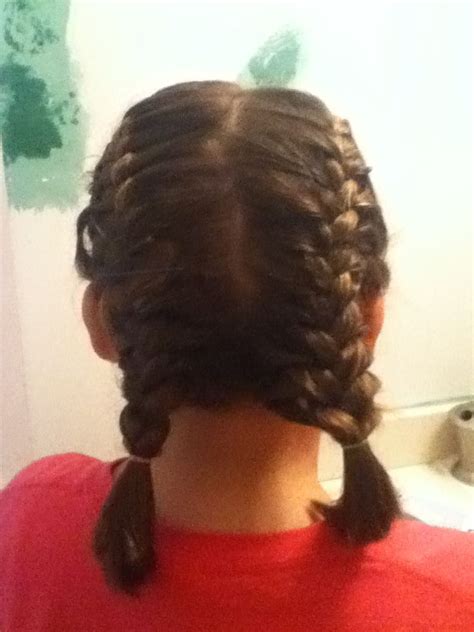 The French Braid With Pigtails Pigtail Braids Braids For Short Hair