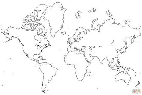 Unlabeled World Map Me For Mapa Mundi Para Colorir Paginas Para Colorir
