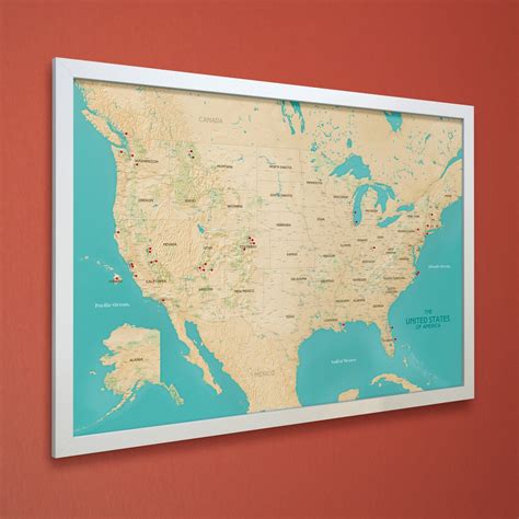 United States Push Pin Map Us National Parks Map White