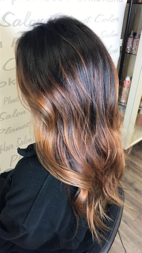 Dark Brown To Carmel Balayage Hair Makeover Hair Styles Hair Color