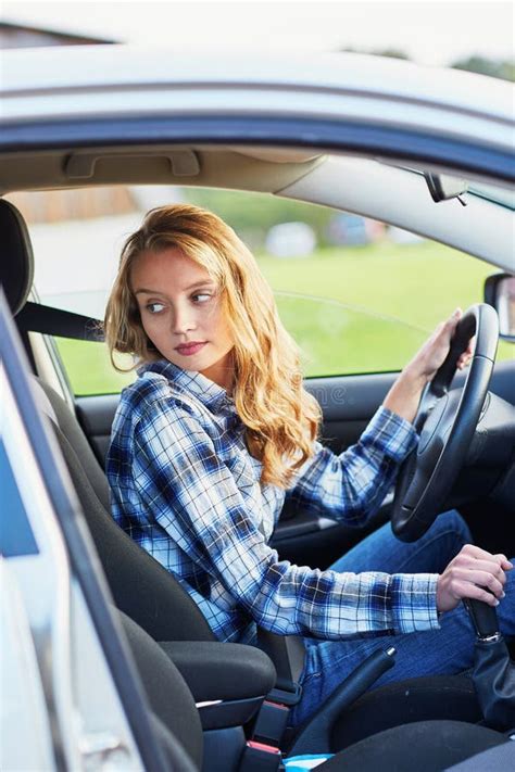 Young Woman Driving A Car Stock Image Image Of Sunset 62160351