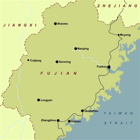 Fujian Cities Detailed Location Of Fujian Cities