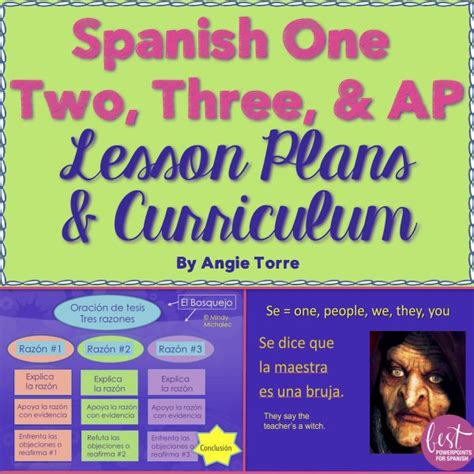 Spanish One Two Three And Ap Vhl No Prep Lesson Plans And Curriculum