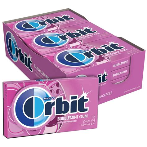 Orbit Bubblemint Sugarfree Gum 14 Pieces Pack Of 12