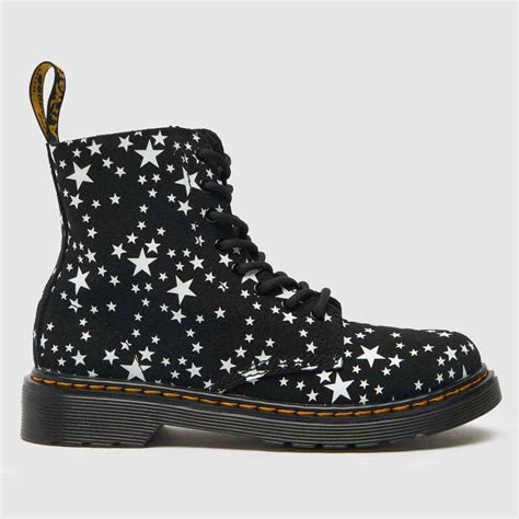 Dr Martens Black And Silver 1460 Pascal Girls Junior Boots Shoefreak