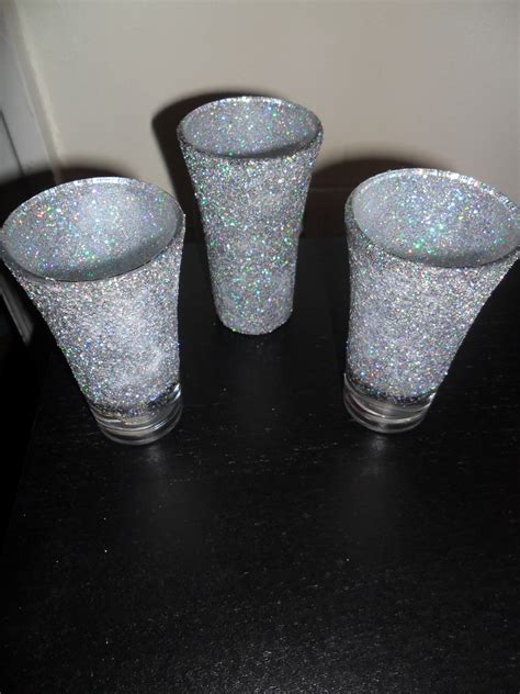 Glitter Shot Glasses Added Glitter By Using Mod Podge Glue When It Drys Add Mod Podge To Seal It