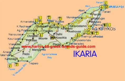 Map And Synopsis Greek Island Of Ikaria Dodecanese