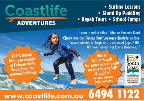 Swim And Surf Lessons Sup Kayak Rentals In Pambula Nsw
