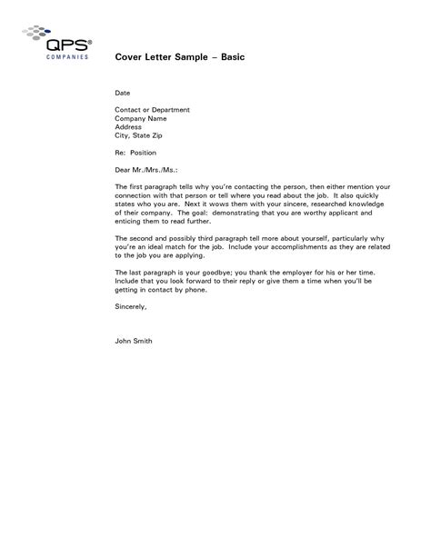 The purpose of the cover letter is simple… How To Write A Quick Cover Letter - Sample Cover Letter