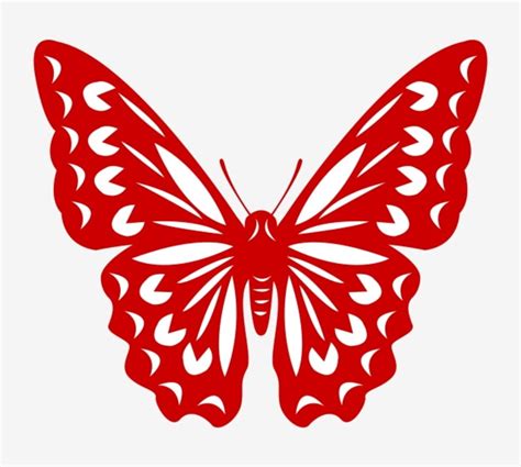 Mariposa Voladora Corte De Papel De Mariposa Roja Mariposa De Dibujos ...