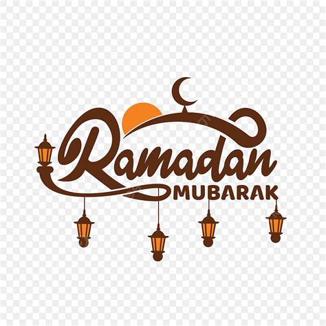 Tulisan Gaya Vintage Ramadhan Mubarak Tulisan Tipografi Puasa Png