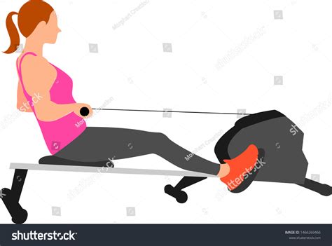 Rowing Machine Illustration Vector On White Stock Vector Royalty Free