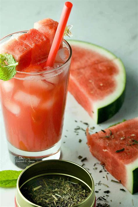 Blended Watermelon Mint Juice Homemade And Yummy