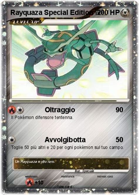 Nov 02, 2016 · charizard. Pokémon Rayquaza Special Edition - Oltraggio - My Pokemon Card