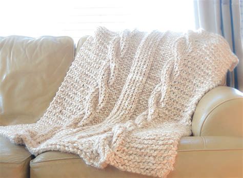 Endless Cables Chunky Knit Throw Pattern Mama In A Stitch
