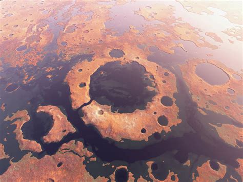 Water Around Martian Craters Photograph By Kees Veenenbosscience Photo