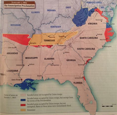 Where Slaves Were Immediately Freed By The Emancipation Proclamation