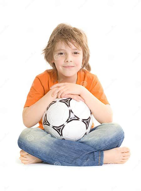 Cute Boy With Soccer Ball Stock Photo Image Of Young 13995682