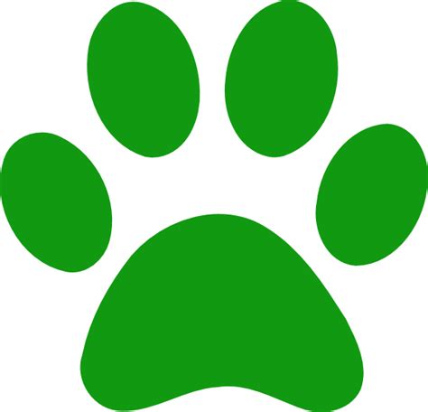 Dog Paw Printing Cat Clip Art Green Cloud Cliparts Png