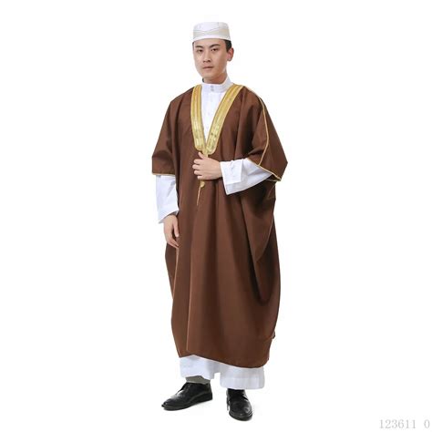 Men Muslim Linen Robe Middle East Islamic Thobe Kaftan Arab Jubba Male