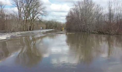 Watch Drone Footage Shows Minnesota River Flooding Over Highway 93