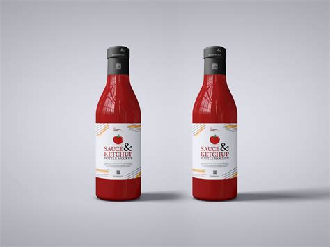 Free Sauce And Ketchup Glass Bottle Mockup Mockup River