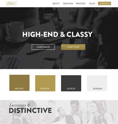 Web Design Color Palettes From Black And Gold Websites